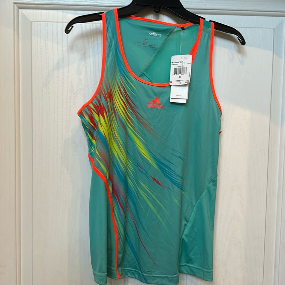 NWT Adidas Adizero Tennis/Pickleball/Golf Tank Teal with Orange Accents